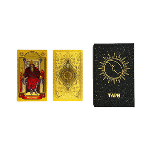 50+ SKU Jeu de cartes de tarot dorées à l'or fin, style Waite, impression couleur, PVC imperméable - Product Image 5