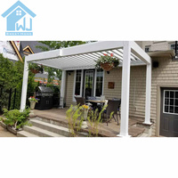 Pergola en aluminium robuste Sweet Home avec toit électrique intelligent, pavillon extérieur imperméable et éclairage LED