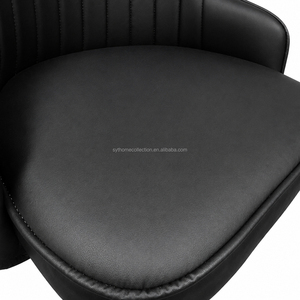 Silla de Bar Elegante con Respaldo de PU Negro, Taburete con Ruedas y Altura Ajustable para Salón de Belleza, Spa, Estudio y Área de Recepción - Product Image 4