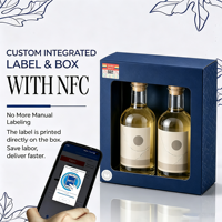 Kit d'étiquettes RFID antivol personnalisées recyclables pour boîtes en papier, emballage cadeau interactif intelligent NFC de luxe pour bière et vodka