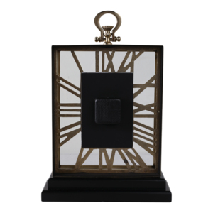 Elegante Orologio da Tavolo Rettangolare Moderno in Metallo e Vetro con Numeri Romani per Casa e Ufficio - Product Image 4