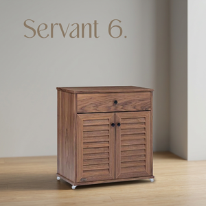 Mueble Zapatero de Madera Marrón con Cajón y Puertas Acanaladas, 3 pies de Almacenamiento para Comedor y Entrada, Muebles para el Hogar - Product Image 2