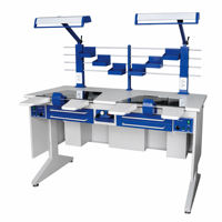 Mobilier de laboratoire dentaire, poste de travail double pour laboratoire dentaire