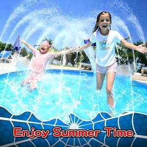 MAKE WAVES - Aspersor de Agua con Diseño de Telaraña de PVC de 67 Pulgadas, Antideslizante, para Niños y Mascotas, Juegos Acuáticos de Verano en el Patio Trasero - Product Image 6