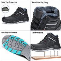 Chaussures de sécurité d'hiver Aimvvsec, bottes de travail à embout d'acier, anti-perforation, chaudes, respirantes, doublure en maille, semelle extérieure antidérapante en PU, unisexe, pour usine