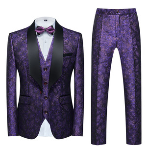 Costumes deux pièces pour hommes, printemps-automne, fleuris, blazers, <span class=keywords><strong>mariage</strong></span>, bal, scène, <span class=keywords><strong>DJ</strong></span>, chanteurs, veste de costume - Product Image 5