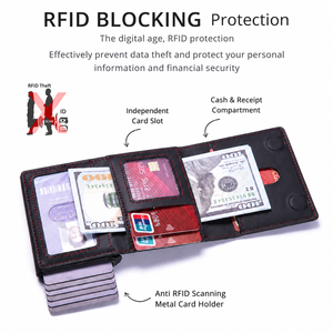 Minimalist PU Leather Magnetic Trifold <b>Wallet</b> Pop Up <b>Card</b> <b>Holder</b> RFID Blocking Slim Compact <b>for</b> iPhone 17 Pro Max 16 15 Series - Product Image 2