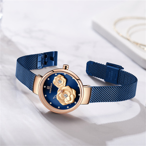 NAVIFORCE 5013 Set di Orologi Originali da <span class=keywords><strong>Donna</strong></span>, <span class=keywords><strong>Orologio</strong></span> con Bracciali, Quadrante <span class=keywords><strong>Piccolo</strong></span> con Fiori e Diamanti, <span class=keywords><strong>Orologio</strong></span> da Polso al Quarzo di Lusso - Product Image 3