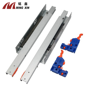 Ming Xin Three Section Concealed <b>Drawer</b> <b>Slides</b> 1.8mm Cold Rolled Steel Soft Closing For Wardrobes Cabinets - Product Image 2