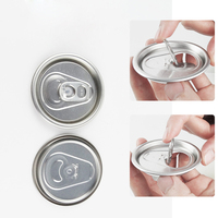 Tapa de botella de 2020 PET Tapa de lata pop abierta de aluminio y plástico Tapa de lata de extracción de 53mm de diámetro