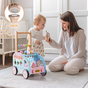 <strong>Wooden</strong> Baby Walker Hands-on Ability Exercise Early Education <strong>Toy</strong> Multifunctional <strong>Ice</strong> <strong>Cream</strong> Cart Activity Preschool Learning <strong>Toys</strong> - Product Image 3
