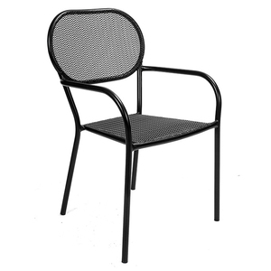 Tables rondes et chaises en métal avec trou pour parasol, extérieur, bistrot, café, jardin, cour, patio, fer - Product Image 4