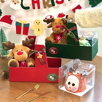 Plateau cadeau de Noël écologique et portable en carton ondulé pour desserts, biscuits, bonbons et articles faits main pour les fêtes