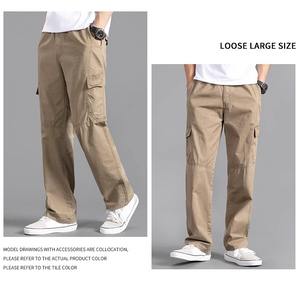 <span class=keywords><strong>Pantalon</strong></span> cargo pour <span class=keywords><strong>homme</strong></span> en coton 100% - Nouveau pour l'été 2025 - Léger, respirant, avec cordon de serrage, multi-poches, décontracté - Product Image 5