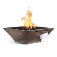 Table de foyer extérieur avec fontaine d'eau et de feu, en acier corten durable, vente chaude