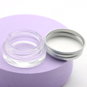 Envase hermético redondo personalizado de perfil bajo, 5ml, 7ml, a prueba de olores, tarro concentrado de vidrio de cera gruesa <span class=keywords><strong>con</strong></span> tapas de aluminio - Product Image 6