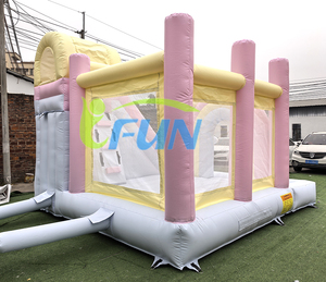 Structure gonflable arc-en-ciel pastel avec <span class=keywords><strong>toboggan</strong></span> et piscine à balles en bâche PVC, combo <span class=keywords><strong>toboggan</strong></span> gonflable pour enfants, idéal pour les mariages - Product Image 6
