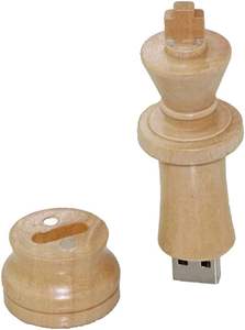 Unidad Flash USB con forma de ajedrez internacional de madera de 32GB, unidades USB, unidades de memoria USB, unidades de pulgar USB 2,0, almacenamiento externo PenDrive - Product Image 3