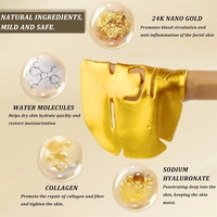 10 X Feuilles d'or 24 carats en gel pour le visage, soin anti-âge hydratant et éclaircissant pour peaux mixtes, à l'huile d'olive végétalienne
