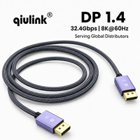 Cable DisplayPort 1.4 a DisplayPort 8K 60Hz 32.4Gbps con Cubierta de Nailon Trenzado y Carcasa de Aluminio Morado para Monitor