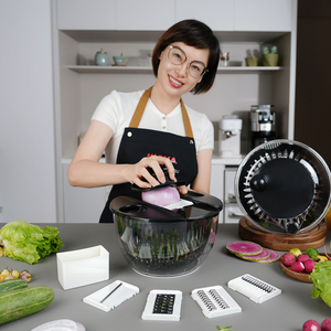 Pengering sayur keluaran plastik dapur rumah pengering dengan mangkuk & saringan pemutar Salad selada - Product Image 1