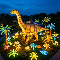Lanterne LED Géante Personnalisée en Forme de Dinosaure pour Décoration de Festival, Sculpture Lumineuse Artistique d'Extérieur pour Jardin, Événements, Fêtes, Parcs – Vente en Gros