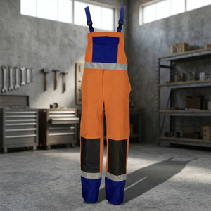 Overoles de Trabajo Unisex Naranja y Azul, Reflectantes, con Certificación CE/EU, Transpirables, Resistentes a Pinchazos, de Uso Industrial, de Poliéster - Product Image 5