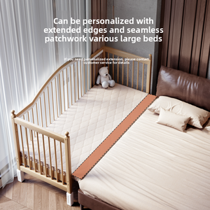 Cama empalmada para niños de madera maciza de altura ajustable 2025, abrigo <span class=keywords><strong>convertible</strong></span> para cabecera de bebé, <span class=keywords><strong>cuna</strong></span> - Product Image 3