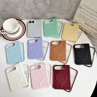 Kulit PU Warna Solid untuk Magnetik untuk Casing dengan Film Kaca Tempered Layar Depan dan Penutup Pelindung Engsel Ganda