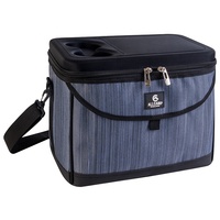 Sac isotherme pliable de grande capacité 20L avec housse en polyester, bandoulière, poche avant et poignée pour canettes