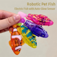 Yaxin Jouets de bain interactifs pour aquarium, poissons robots colorés, étanches, qui s'activent dans l'eau et qui brillent pour les enfants