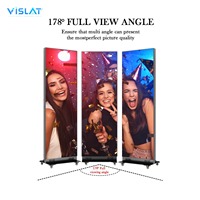 Afficheur LED VISLAT P2.5 2,5 mm, écran vidéo mural pliable pour publicité, événements, utilisation en extérieur, sur pied