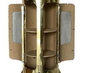 Muebles de aviación antiguos a buen <span class=keywords><strong>precio</strong></span>, gabinete de cohete, gabinete de decoración de aluminio dorado para Club Bar, sala de estar - Product Image 5