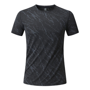 2026 Европа Америка Внешняя торговля Трансграничная торговля <span class=keywords><strong>AliExpress</strong></span> Летняя мужская быстросохнущая спортивная футболка с круглым вырезом и коротким рукавом с принтом - Product Image 5