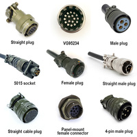 Connecteur en cuivre MIL Amphenol 16s-1 7 broches Ms5015 mâle/femelle 10A