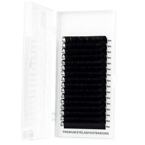 Extensions de cils NQ Eyelash Factory, fabriquées à la main, en fibres synthétiques PBT, vegan, sans cruauté, naturelles, longues, volumineuses, 7 mm, effet soie, étiquette privée. - Product Image 2