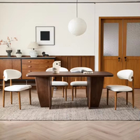 Table à manger contemporaine de style français ATUNUS, design moderne, pieds en bois massif, meubles durables pour la maison et l'hôtel, pour salle à manger