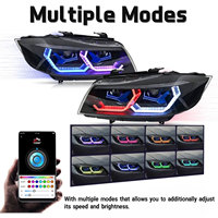 Feux de croisement RGB pour BMW Série 3 E90 E91 avec animation de démarrage, éclairage de tuning amélioré et DRL modifiés contrôlables par application