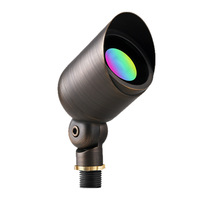 Projecteur LED en laiton pour aménagement paysager, bronze antique, orientable, IP67, sur piquet, éclairage extérieur pour hôtels