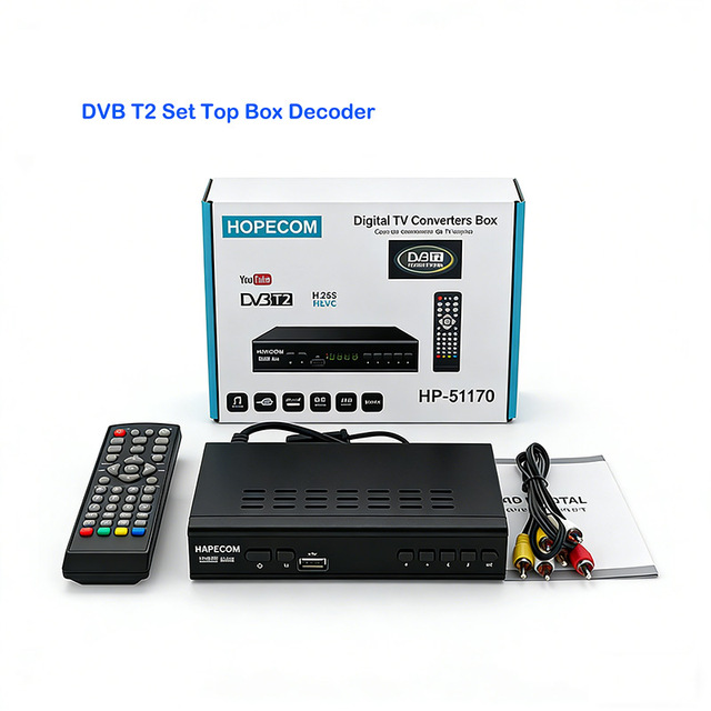 DVB-T2 Set Top Box with HD 1080P USB Dual Core Processor AC-3 ECOS OS for 802.11n WiFi CE Certified YouTube Support Thailand
