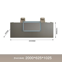 Bureau de réception commercial minimaliste en cuir peint |   Stockage intelligent + recharge sans fil |   Nouveau style chinois de luxe léger
