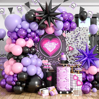 Kit de Guirnalda de Globos Rojos, Negros y Dorados, Arco de Globos de Látex con Confeti de 5, 10, 12 y 18 Pulgadas, Globos Estrella, para Fiestas de Cumpleaños