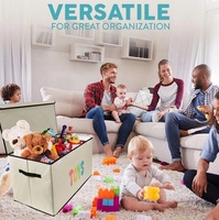 Organisateur de rangement pour jouets, tissu Oxford portatif, boîtes de rangement centrale amovibles, Cubes pliables, conteneurs de bacs avec couvercle/poignées