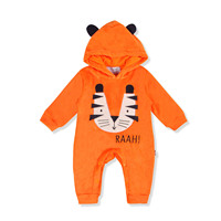 Nouveau-né bébé dessin animé tigre à capuche barboteuses combinaison automne hiver doux bébé garçon fille vêtements Animal salopette infantile bébé combinaison