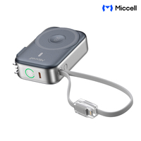 Miccell - Baterías Portátiles de 35 W y 10000 mAh, 3 en 1, con Salida de CA, Soporte y Cable de Carga para iPhone de 20 W