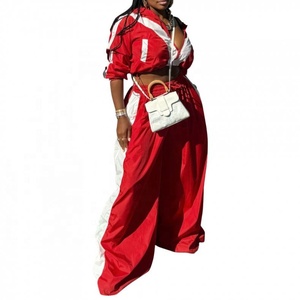 <span class=keywords><strong>Abbigliamento</strong></span> <span class=keywords><strong>donna</strong></span> europeo e americano <span class=keywords><strong>abbigliamento</strong></span> sportivo abito tessuto ampio due pezzi Set di cuciture primavera e autunno - Product Image 3