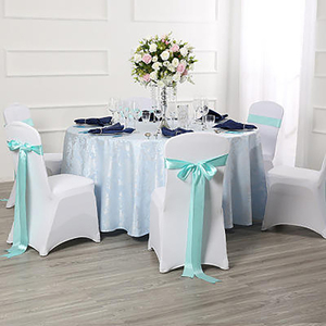 Fajas de silla de satén desechables elegantes con color personalizado y tamaño de 13x35cm para bodas y banquetes caseros - Product Image 5