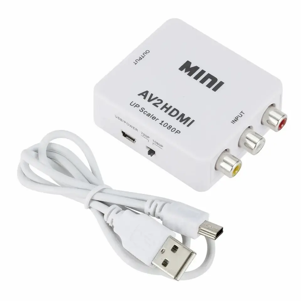 Mini HDMI2AV av2hdmi hd video 1080p CVBS mini 3 RCA AV to HDMI Converter Audio Tv adapter