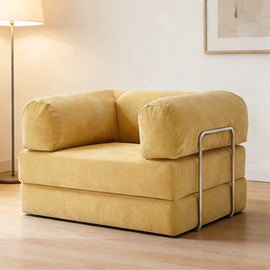 Sofá Cama Vintage de Dos Plazas, Compacto y Plegable, Nuevo Modelo para Apartamentos Pequeños, Sala de Estar o Dormitorio, Sofá Modular de Esponja de Doble Uso - Product Image 2