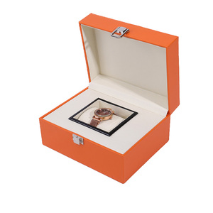 ハイエンドカスタムロゴPUレザーシングルピローウォッチ収納ボックスシルバーロック可能な時計パッキングケース - Product Image 4